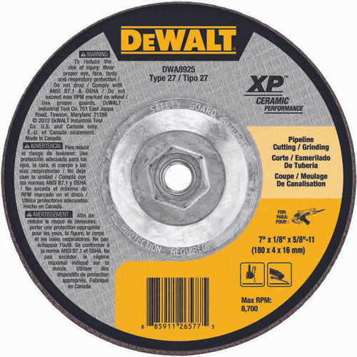 DEWALT TOOLS DWA8925 7" X 1/8" X 5/8"-11 CERAMIC ABRASIVE