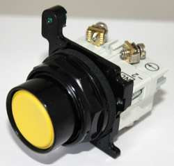 EATON E34PB4-53X H4443 NON-ILLUM PUSH BUTTON 30MM 1NO YEL