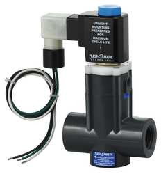 PLAST-O-MATIC EASMT4V12W24-PV SOLENOID VALVE 2-WAY 1/2 IN NC PVC