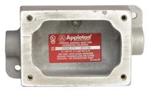 APPLETON ELECTRIC EDSC271-SA MOUNTING BODY 1GANG 3/4IN FEED-THRU ALUM