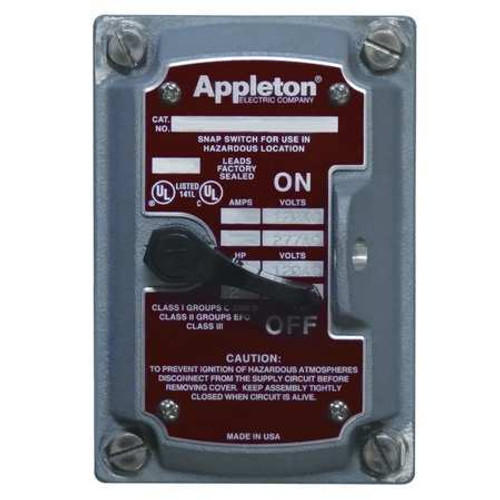 APPLETON ELECTRIC EDSF34W SWITCH COVER 3-WAY OR 4-WAY 1GANG A