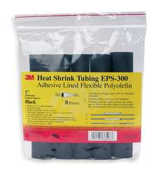 3M EPS-300-1/4-6"-Black SHRINK TUBING 0.25 IN ID BL 6 IN PK 10