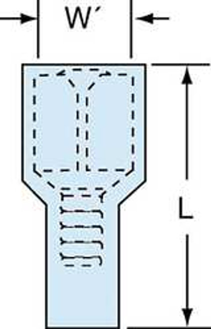 3M FDI14-250Q FEMALE DISCONNECT BLUE 16-14AWG PK25