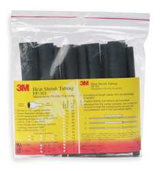 3M FP-301-3/32-6"-Black SHRINK TUBING 0.093 IN ID BL 6 IN PK 10