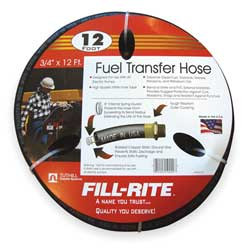 FILL-RITE FRH07512GR FUEL HOSE,3/4 IN NPT INLET/OUTLET,12 FT.