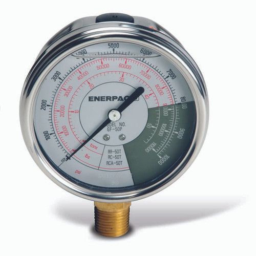 ENERPAC GF5P PRESSURE GAUGE 0 TO 10000 PSI 4IN 1/2IN