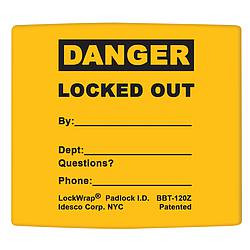 IDESCO LMBBT122AAC PADLOCK LABEL 2-1/8INHX1-1/2INW PK25