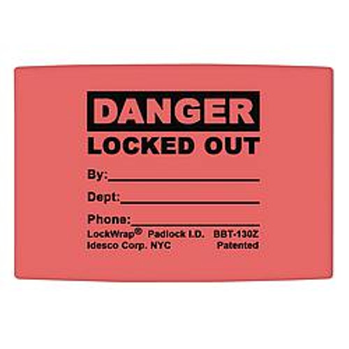 IDESCO LMBBT126AAC PADLOCK LABEL 1-5/8INHX1-1/2INW PK25