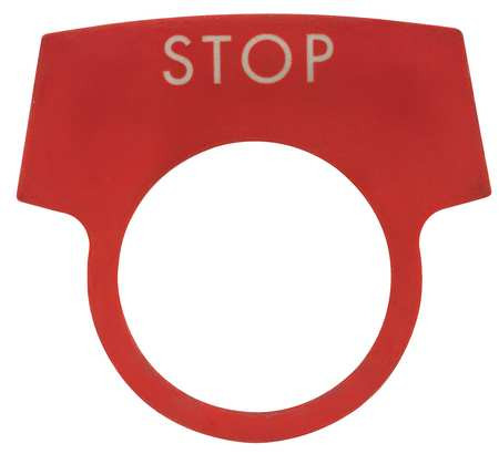 APPLETON ELECTRIC LNPSPQ LEGEND PLATE,STOP,WHITE/BLACK