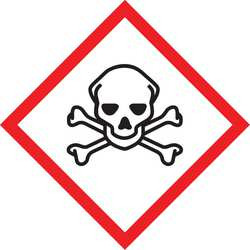 ACCUFORM SIGNS LZH606PS2 LABEL SKULL 1X1 IN CTD PAPER 250 ROLL