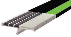 WOOSTER PRODUCTS M231BFNGBLA3 SAFETY STAIR NOSING PL/BLK EXTRUDED ALUM