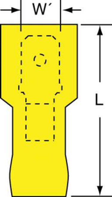 3M MTI10-250Q MALE DISCONNECT YELLOW 12-10AWG PK25