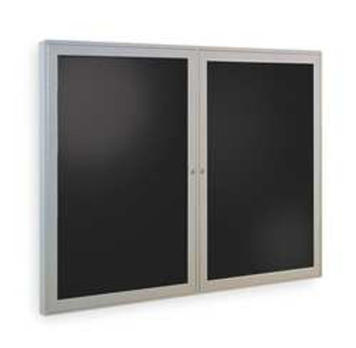 GHENT PA23648B-BK 2-DOOR LETTERBOARD,36X48", ALUMINUM