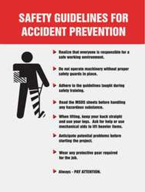 ACCUFORM SIGNS PST216 POSTER SAFETY GUIDELINES FOR 18 X 24 IN.