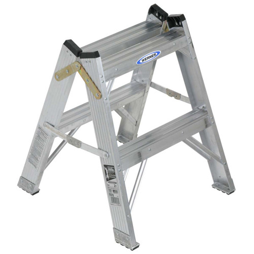 WERNER CO T372 TWIN STEP STOOL 24 IN H 300 LB. ALUMINUM