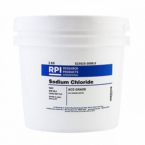 RPI S23025-3000.0 SODIUM CHLORIDE ACS GRADE 3KG