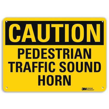 LYLE U4-1584-RA_14X10 SAFETY SIGN SOUND HORN BLCK/YELLOW 10INH