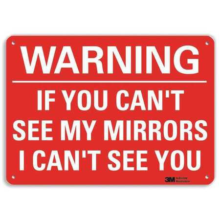 LYLE U6-1126-RA_10X7 WARNING SIGN WHITE/RED 7 IN H X 10 IN W