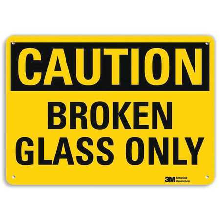 LYLE U4-1095-RA_14X10 SAFETY SIGN BROKEN GLASS ONLY 10IN.H
