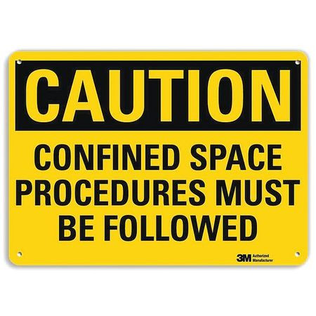 LYLE U4-1143-RA_14X10 SAFETY SIGN CONFINED PROCEDURES 10IN.H