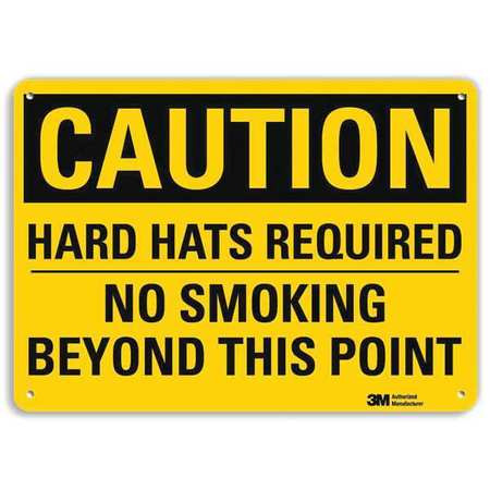 LYLE U4-1367-RA_14X10 SAFETY SIGN HARD HATS NO SMOKING 10IN.H