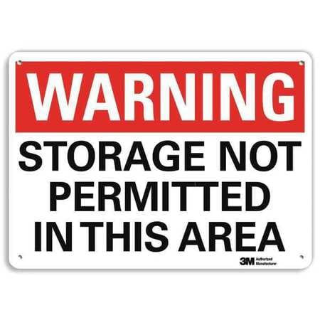 LYLE U6-1230-RA_10X7 WARNING SIGN STORAGE NOT PERMITTED 7IN H