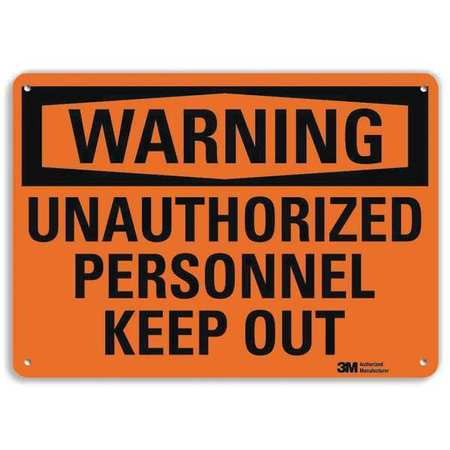 LYLE U6-1258-RA_10X7 ADMITTANCE SIGN KEEP OUT BLACK/ORANGE