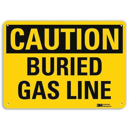 LYLE U4-1101-RA_10X7 SAFETY SIGN BURIED GAS LINE 7IN.H