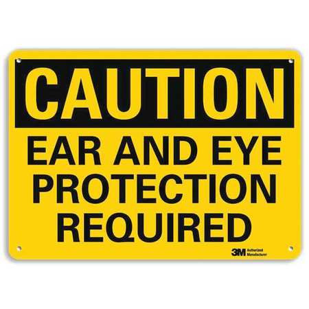 LYLE U4-1225-RA_14X10 SAFETY SIGN EAR EYE PROTECTION 10IN.H
