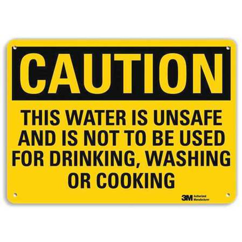 LYLE U4-1730-RA_14X10 SAFETY SIGN WATER IS UNSFE CAUTION 10INH