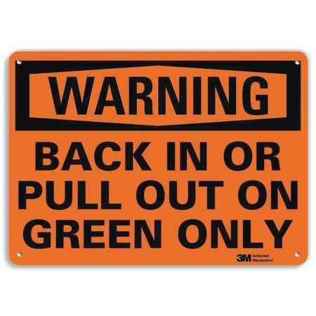 LYLE U6-1033-RA_14X10 WARNING SIGN BLACK/ORANGE 10 IN H TEXT