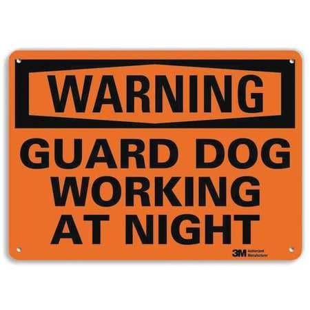 LYLE U6-1101-RA_14X10 SECURITY SIGN GUARD DOGWORKING 10 IN H
