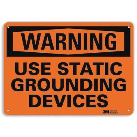 LYLE U6-1263-RA_14X10 WARNING SIGN STATIC DEVICES 10 IN H TEXT