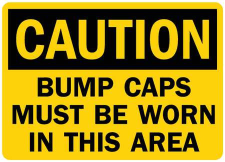 LYLE U4-1097-RD_7X5 SAFETY SIGN CAPS MUST BE WORN 5IN.H
