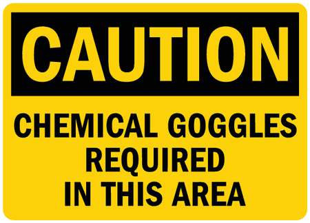 LYLE U4-1112-RD_7X5 SAFETY SIGN CHEMICAL GOGGLES 5IN.H