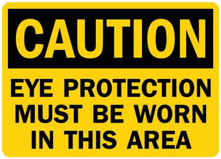 LYLE U4-1279-RD_7X5 SAFETY SIGN EYE PROTECTION WORN 5IN.H