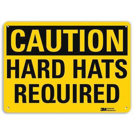 LYLE U4-1363-RA_10X7 SAFETY SIGN HARD HATS REQUIRED 7IN.H