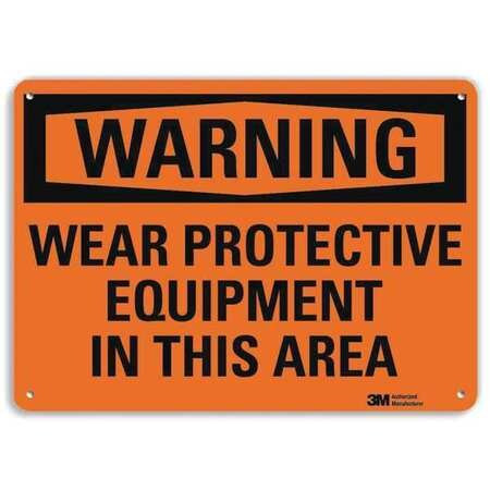 LYLE U6-1274-RA_14X10 WARNING SIGN PROTECTIVE EQUIPMENT 10IN H