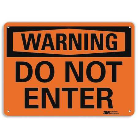 LYLE U6-1056-RA_14X10 ADMITTANCE SIGN BLACK/ORANGE 10 IN H