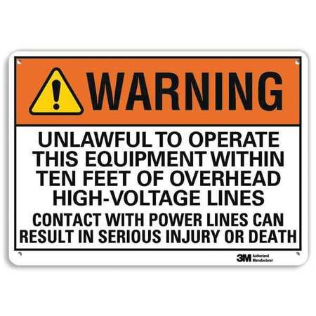 LYLE U6-1261-RA_14X10 WARNING SIGN BLCK AND ORANGE/WHITE 10INH