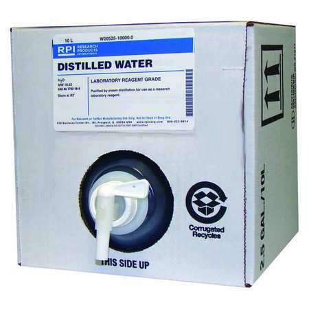 RPI W20525-10000.0 DISTILLED WATER LAB REAGENT GRADE 10L