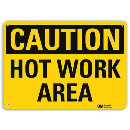 LYLE U4-1433-RA_10X7 SAFETY SIGN HOT WORK AREA 7IN.H