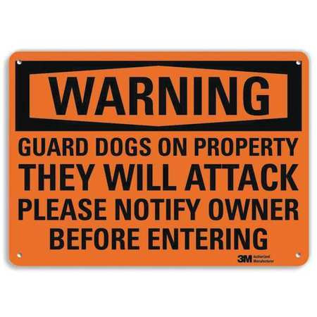 LYLE U6-1104-RA_10X7 SECURITY SIGN GUARD DOGS ON PROPERTY