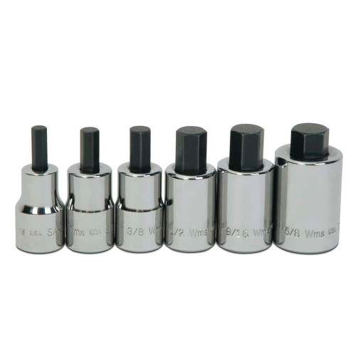 WILLIAMS WSSS-6RC 1/2 DR HEX BIT SKT SET, 6-PC            