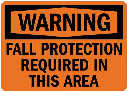 LYLE U6-1088-RD_14X10 WARNING SIGN FALL PROTECTION 14 IN W