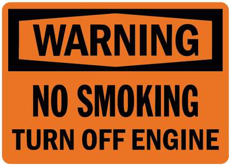 LYLE U6-1174-RD_10X7 WARNING NO SMOKING SIGN ENGLISH 10 IN W