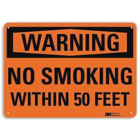 LYLE U6-1175-RA_14X10 WARNING NO SMOKING SIGN TEXT 14 IN W