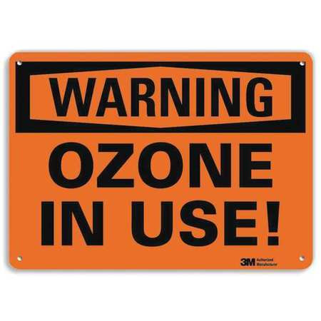 LYLE U6-1192-RA_14X10 WARNING SIGN OZONE IN USE 10INH X 14INW