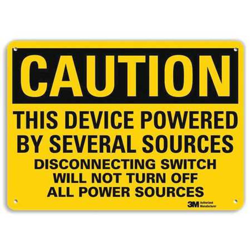 LYLE U4-1704-RA_14X10 SAFETY SIGN SVERAL SOURCES CAUTION 10INH