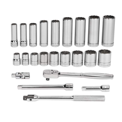 WILLIAMS WSB-23F 3/8 DR SKT/TOOL SET,12-PT,23-P          
